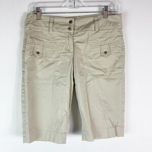 Michael Michael Kors Women Mid Rise Buttons Pocket Capri Tan Shorts 6